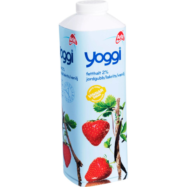 Yoggi Fruktyoghurt Jordgubb/Lakrits/Vanilj
