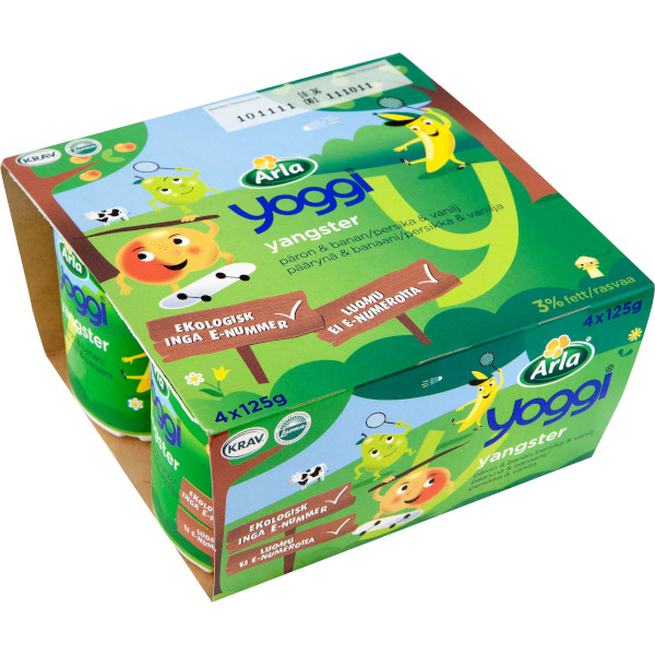Yoggi Fruktyoghurt Yangster Päron & Banan/Persika & Vanilj