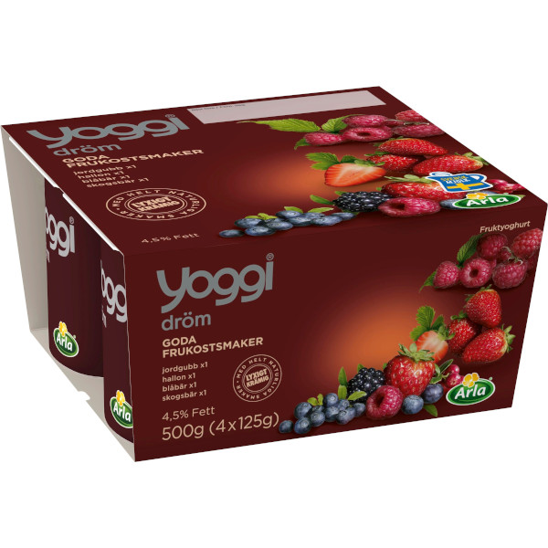 Yoggi Yoghurt Dröm Jordgubb/Hallon/Blåbär/Skogsbär