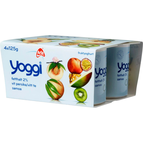Yoggi Fruktyoghurt Vit Persika/Vitt Te