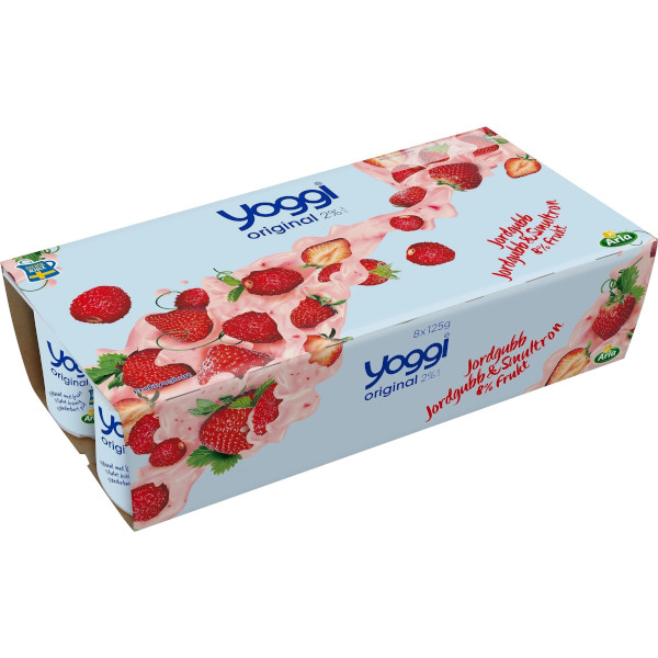 Yoggi Fruktyoghurt Jordgubb/Jordgubb & Smultron