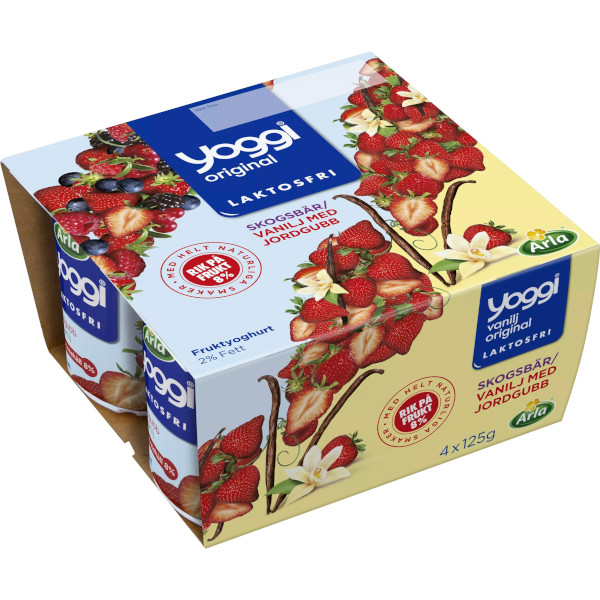 Yoggi Fruktyoghurt Skogsbär & Vanilj/Jordgubb