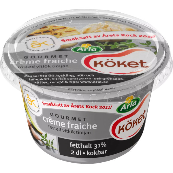 Arla Köket Crème Fraiche Gourmet Rostad Vitlök & Timjan