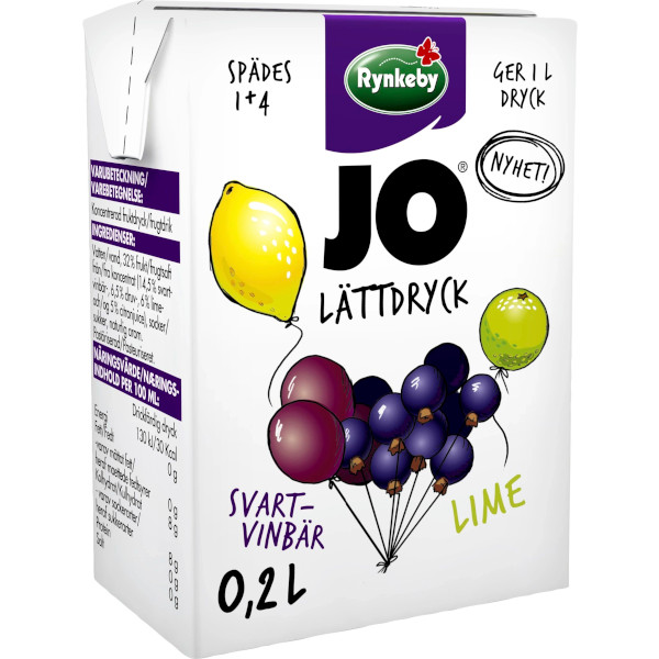 JO Lättdryck Svartvinbär/Lime Konc