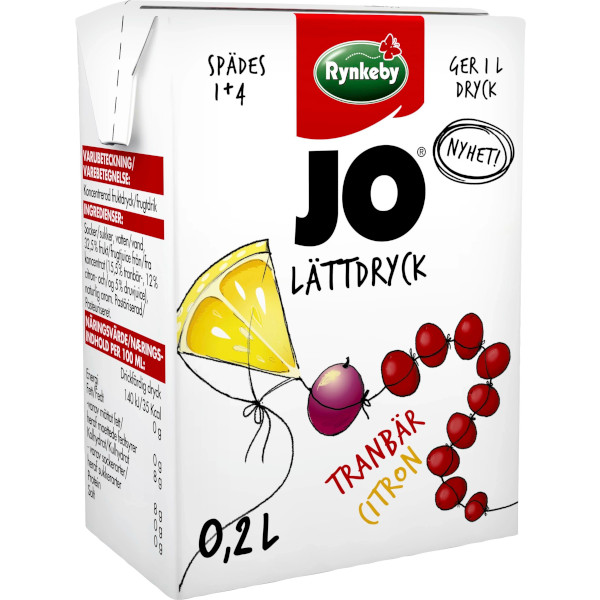 JO Lättdryck Tranbär/Citron Konc