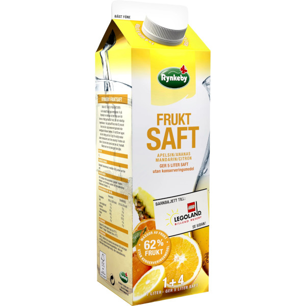 Rynkeby Fruktsaft Apelsin/Ananas/Mandarin/Citron Konc