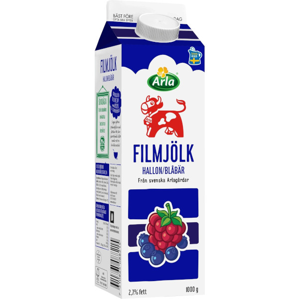 Arla Filmjölk Hallon/Blåbär