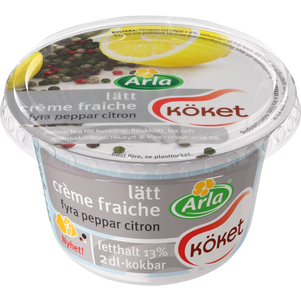 Arla Köket Crème Fraiche Lätt Fyra Peppar & Citron
