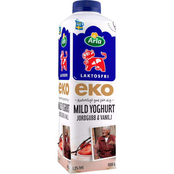 Arla Mild Yoghurt Jordgubb & Vanilj Laktosfri Ekologisk