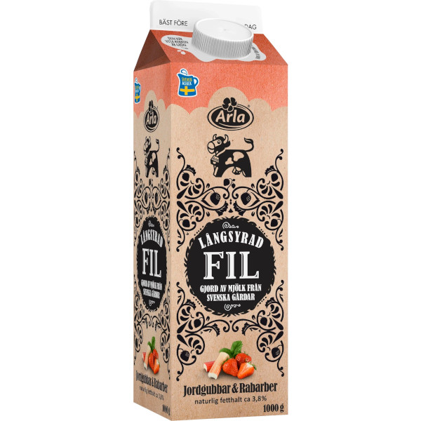 Arla Långsyrad Fil Jordgubbar & Rabarber