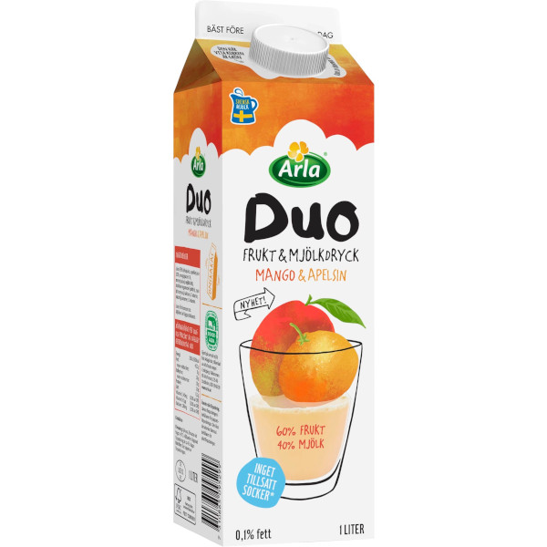 Arla Frukt & Mjölkdryck Duo Mango & Apelsin