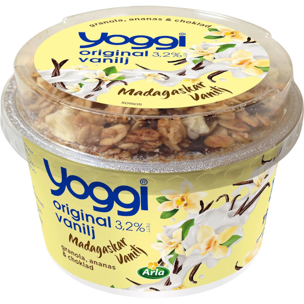 Yoggi Vaniljyoghurt Madagaskar & Granola/Ananas/Choklad