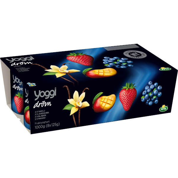Yoggi Yoghurt Dröm Vanilj/Jordgubb/Blåbär/Mango