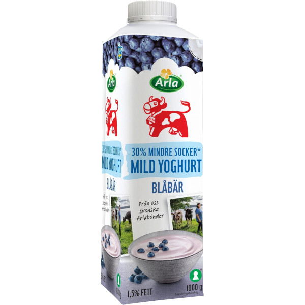 Arla Mild Yoghurt Blåbär Mindre Socker