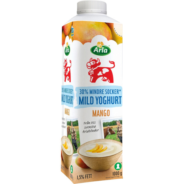 Arla Mild Yoghurt Mango Mindre Socker