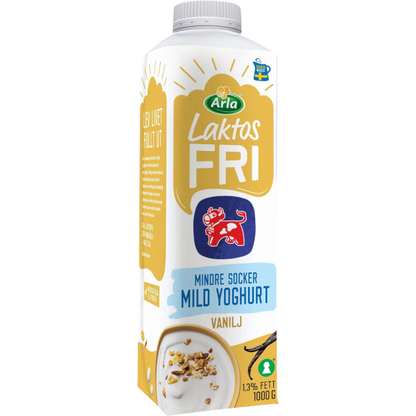Arla Mild Yoghurt Vanilj Mindre Socker Laktosfri