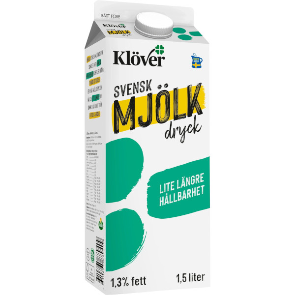 Klöver Mjölkdryck Längre Hållbarhet 1,3%