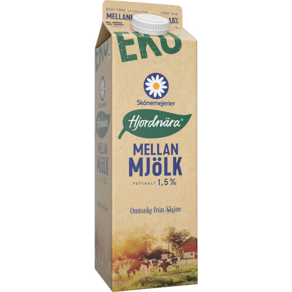 Skånemejerier Mellanmjölk Hjordnära Eko