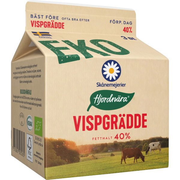 Skånemejerier Vispgrädde Hjordnära Eko 40%