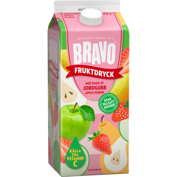 Bravo Fruktdryck Jordgubb/Äpple/Päron