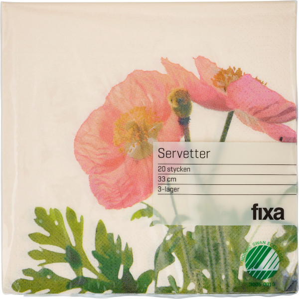 Fixa Servetter 33cm Poppy Pink