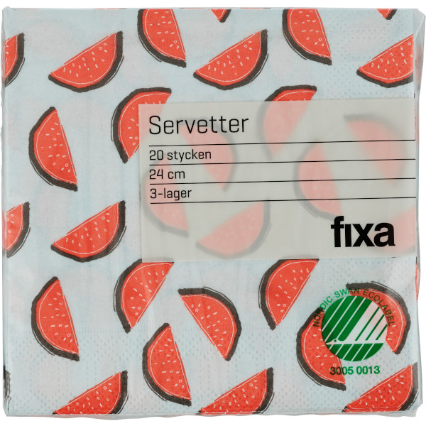 Fixa Servetter 24cm Melon Party