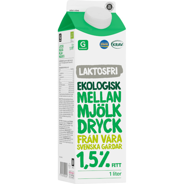 Garant Mellanmjölkdryck Laktosfri Ekologisk