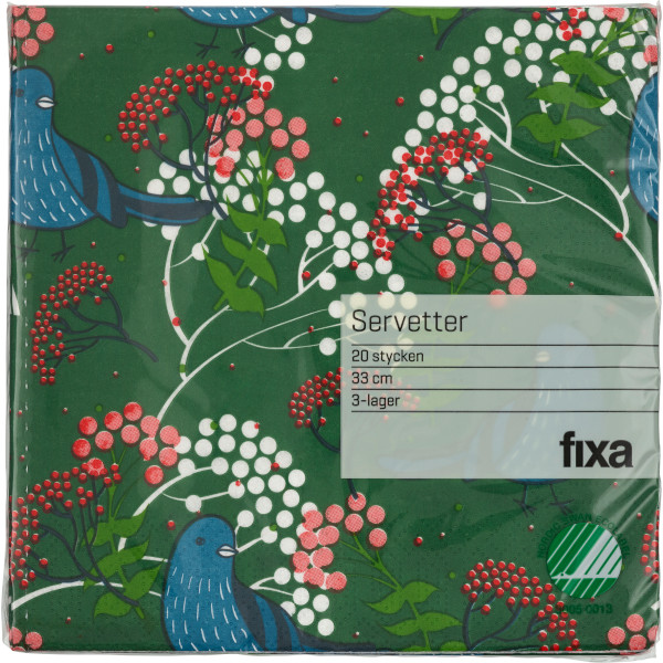 Fixa Servetter Blåflågel 33cm