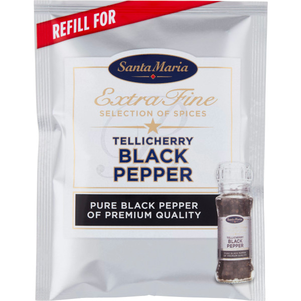 Santa Maria Kryddkvarnsrefill Black Pepper Tellicherry