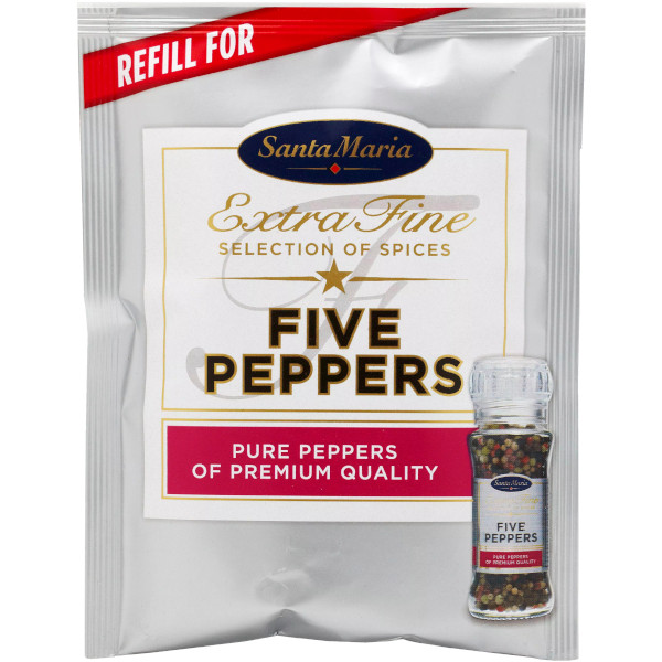 Santa Maria Kryddkvarnsrefill Five Peppers