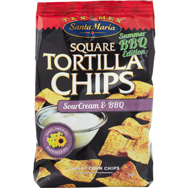 Santa Maria Tortilla Chips Square Sourcream & BBQ