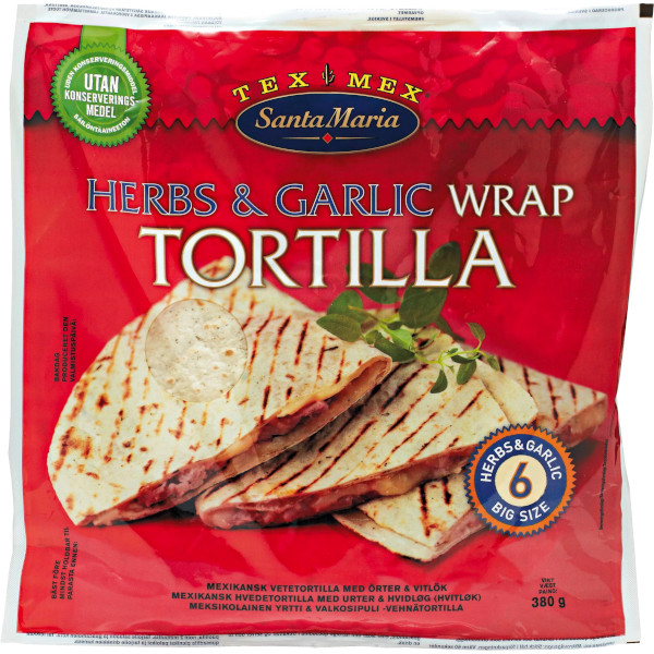 Santa Maria Tortilla Herbs & Garlic Big Size