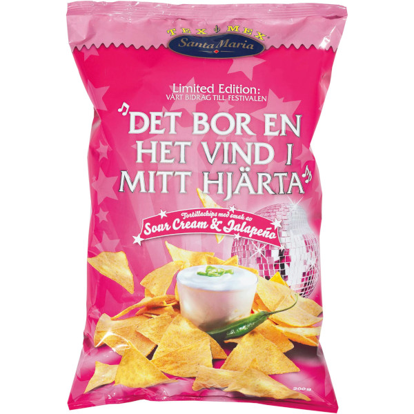 Santa Maria Tortillachips Sourcream & Jalapeño "Det Bor En Het Vind I Mitt Hjärta"