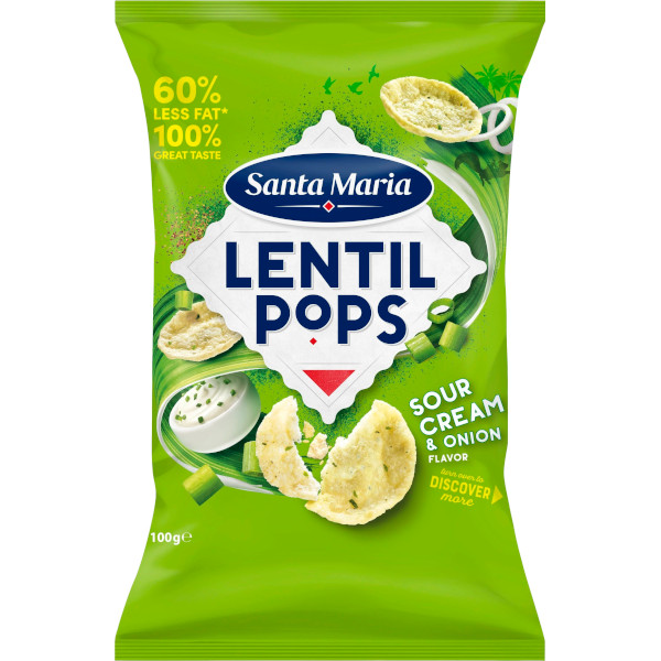 Santa Maria Lentil Pops Sour Cream & Onion