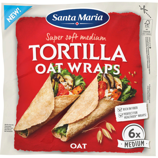 Santa Maria Tortilla Oat Wraps Medium