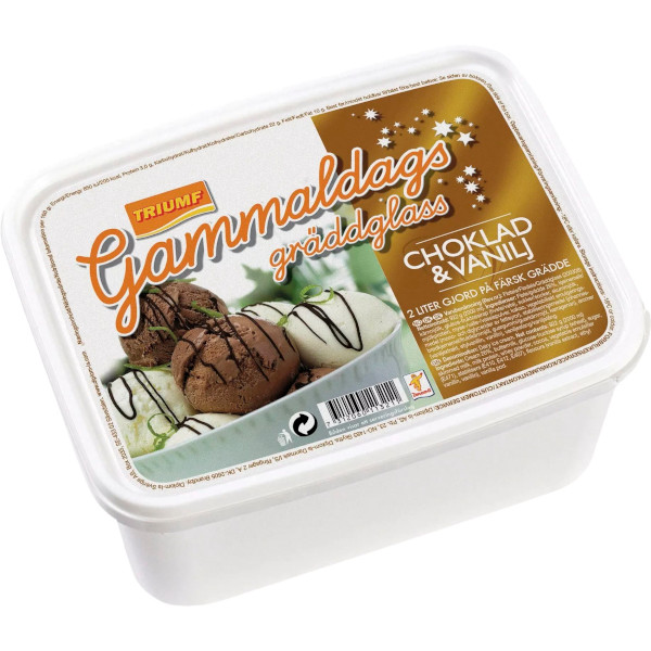 Triumf Glass Gammaldags Gräddglass Choklad & Vanilj