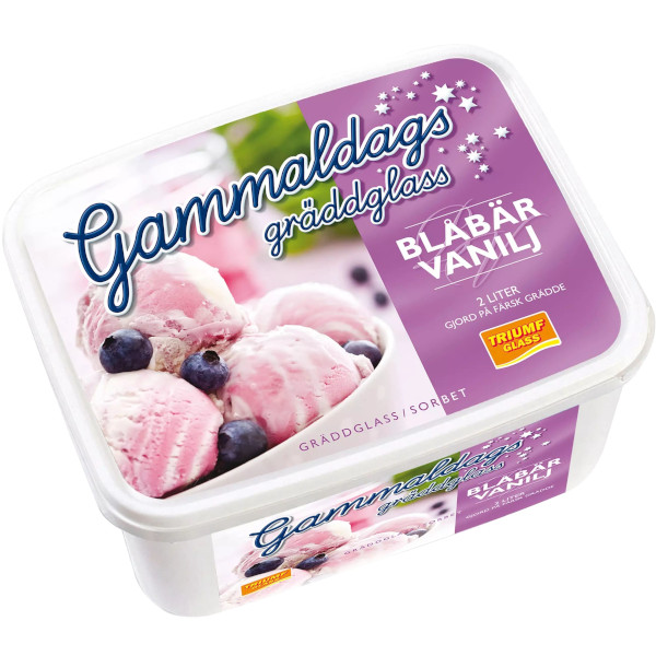 Triumf Glass Gammaldags Gräddglass Blåbär & Vanilj