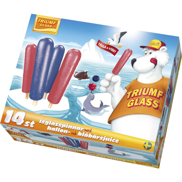 Triumf Glass Isglasspinnar Hallon & Blåbärsjuice
