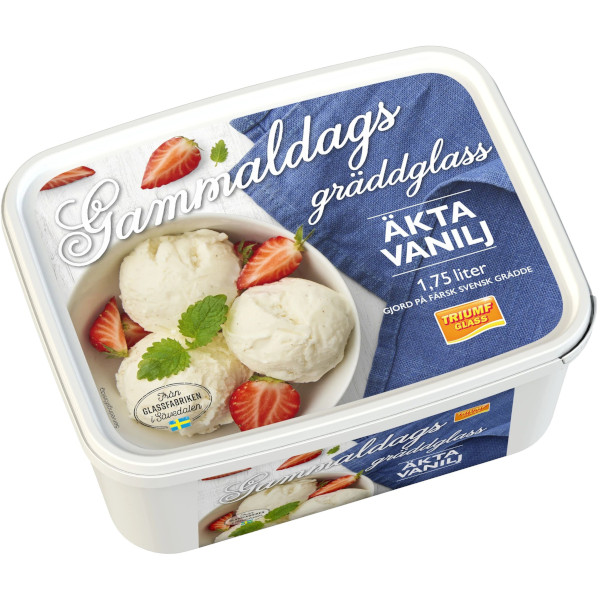 Triumf Glass Gammaldags Gräddglass Äkta Vanilj