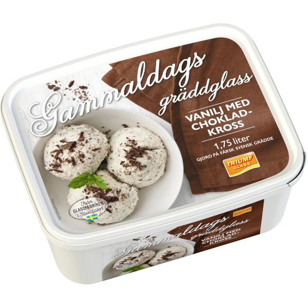 Triumf Glass Gammaldags Gräddglass Vanilj & Chokladkross