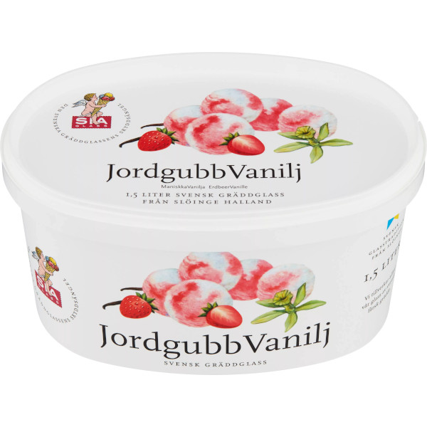 SIA Glass Gräddglass Jordgubb/Vanilj