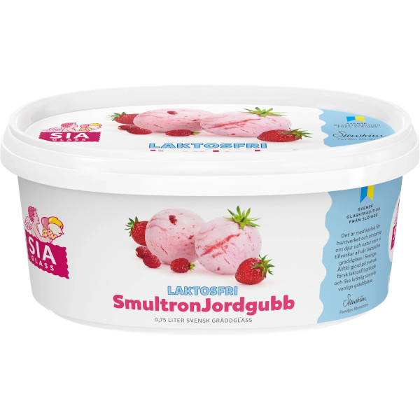 SIA Glass Gräddglass Smultron/Jordgubb Laktosfri