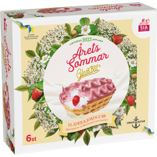 SIA Glass Glassbåt Sommar Fläder & Jordgubb