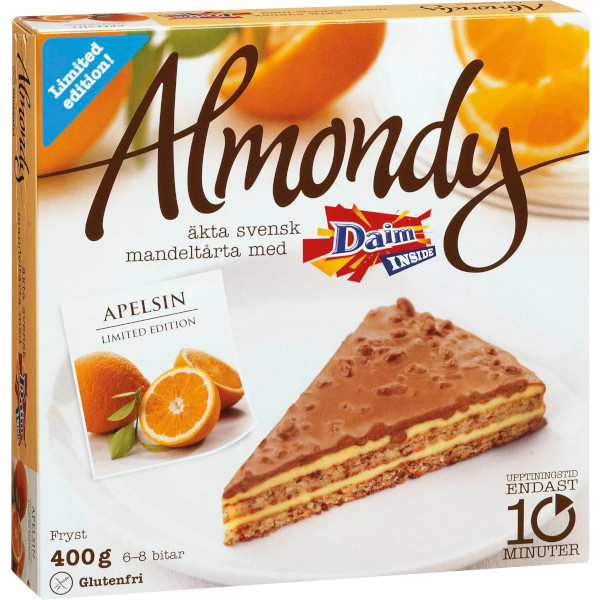 Almondy Mandeltårta Daim Apelsin