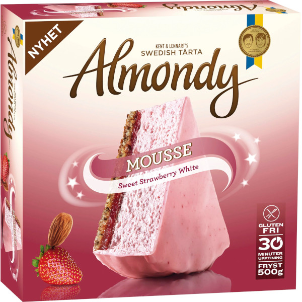 Almondy Mandeltårta Mousse Sweet Strawberry White