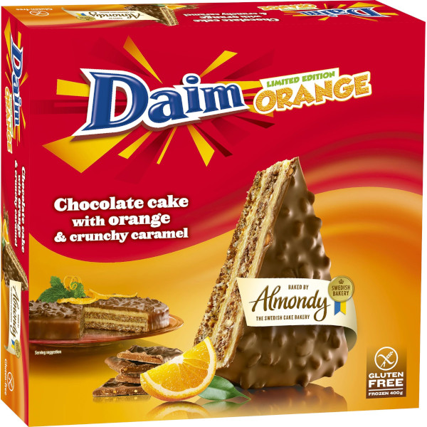 Almondy Mandeltårta Daim Orange