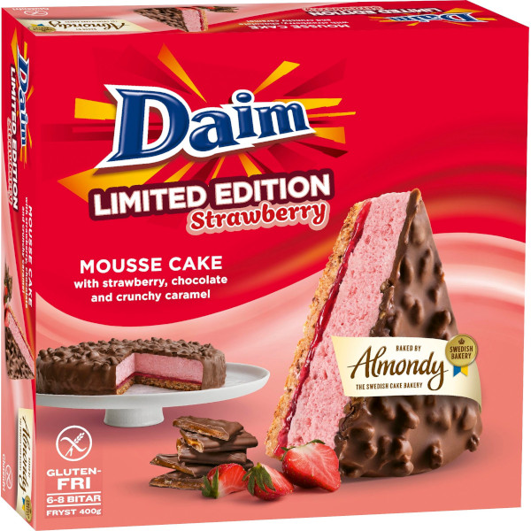 Almondy Mandeltårta Daim Strawberry