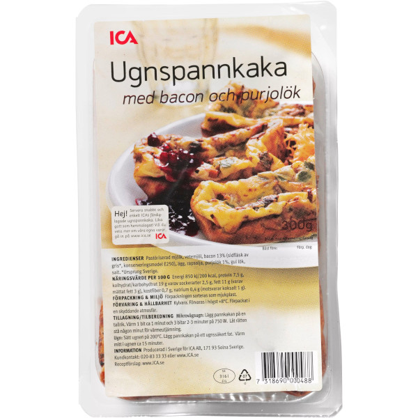 ICA Ugnspannkaka Bacon/Purjolök