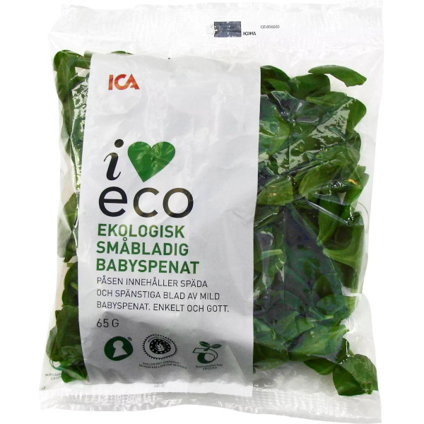 ICA I Love Eco Babyspenat Småbladig Ekologisk