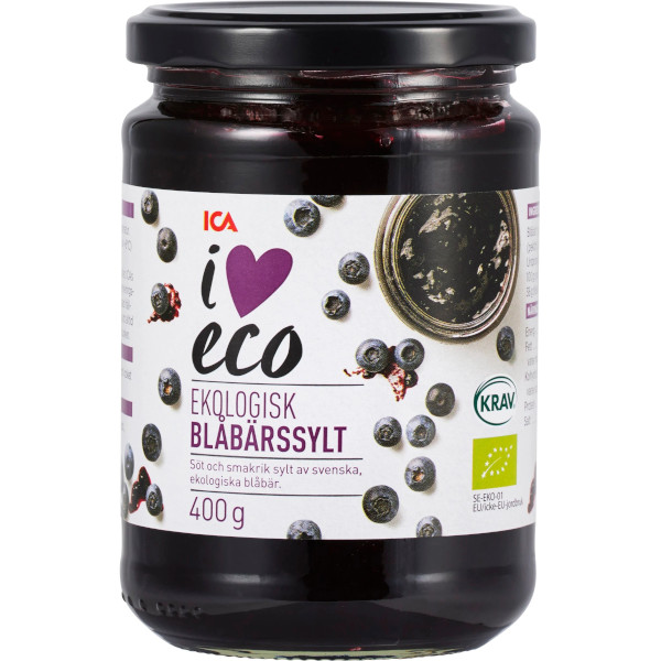 ICA I Love Eco Blåbärssylt Ekologisk